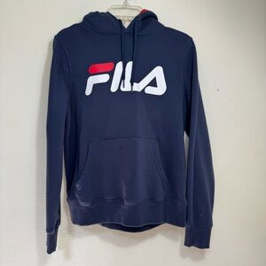 FILA Pullover Hoodie Women's Size Large Long Sleeve Sport Blue Sweater